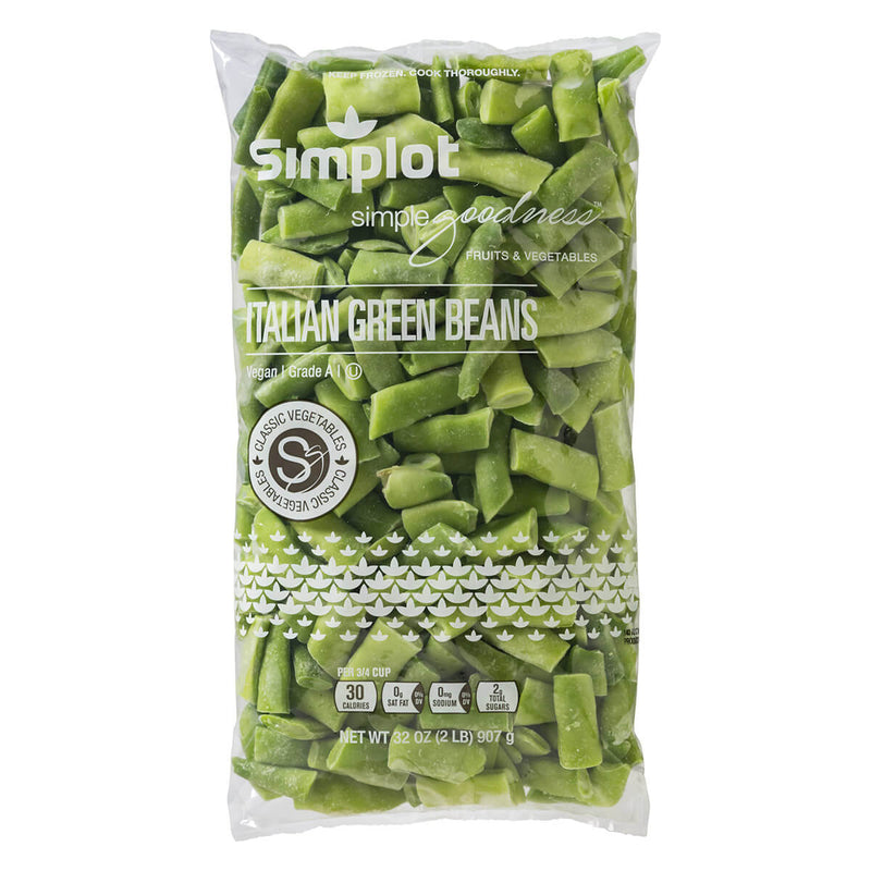Simplot Simple Goodness Classic Vegetables 5" Italian Beans 2 Pound Each - 12 Per Case.
