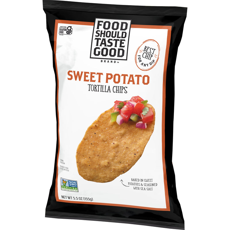 Food Should Taste Good™ Tortilla Chips Sweet Potato 5.5 Ounce Size - 12 Per Case.