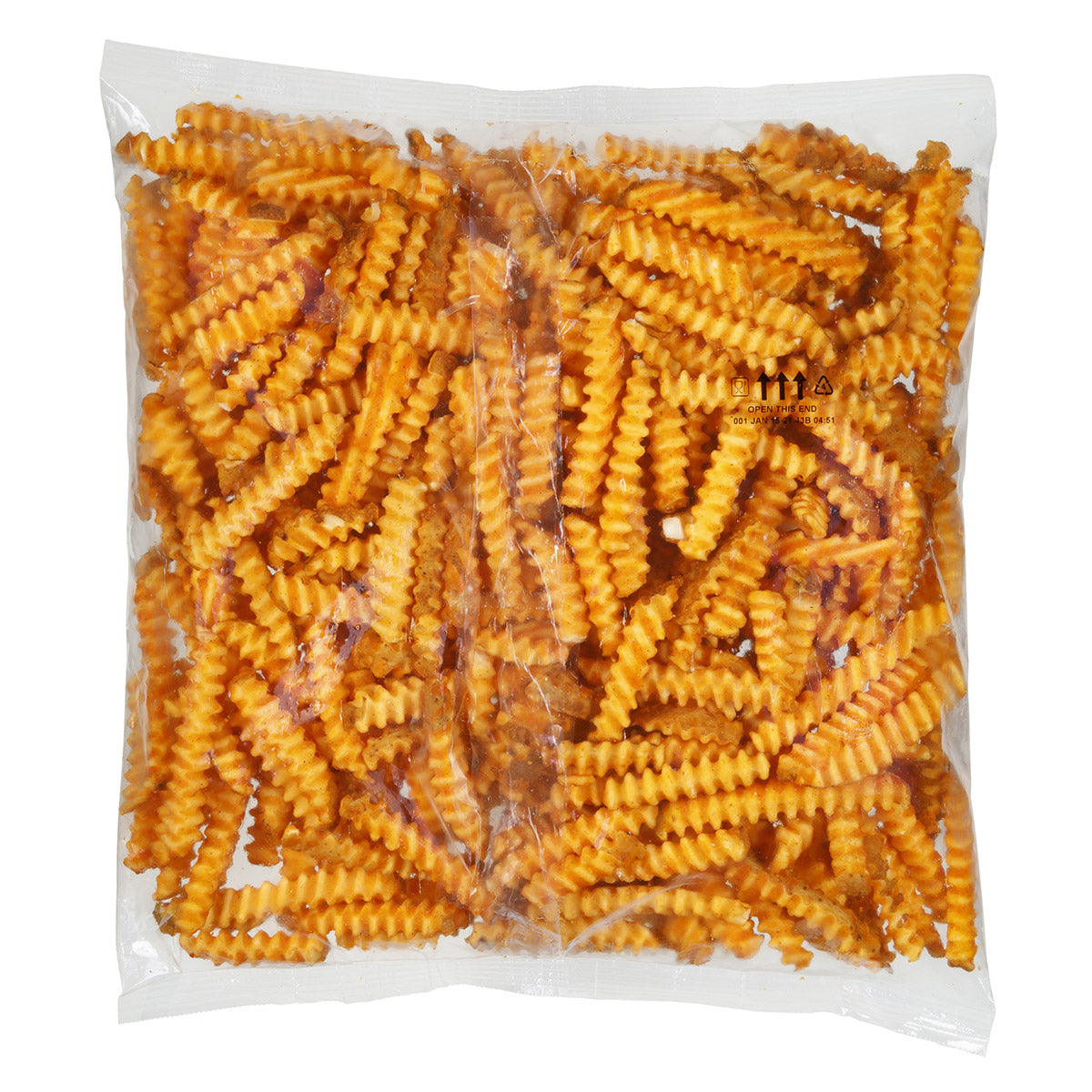 Simplot Seasonedcrisp Delivery 2" Savory Battered Deep V8 Crinkle Cut Fries Skin On 5 Pound Each - 6 Per Case.