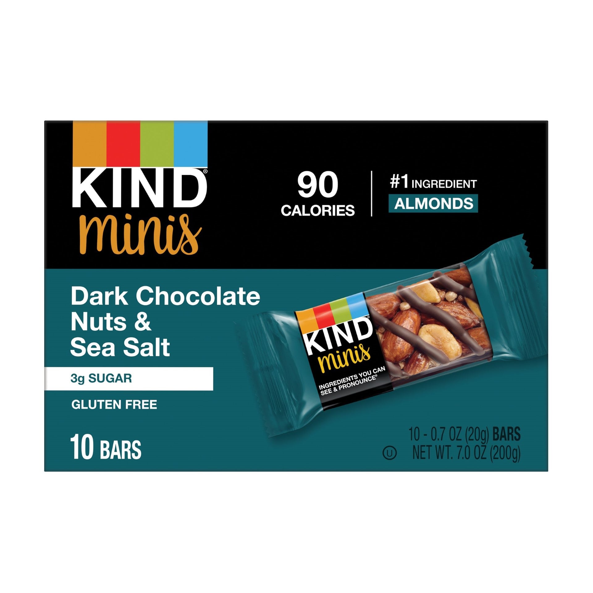 Kind Healthy Snacks Mini Dark Chocolate Nutsbar 7 Ounce Size - 8 Per Case.