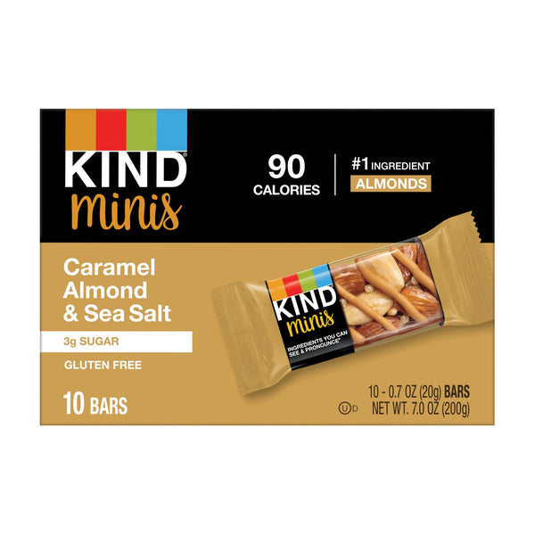 Kind Healthy Snacks Mini Caramel Almond Bar 7 Ounce Size - 8 Per Case.