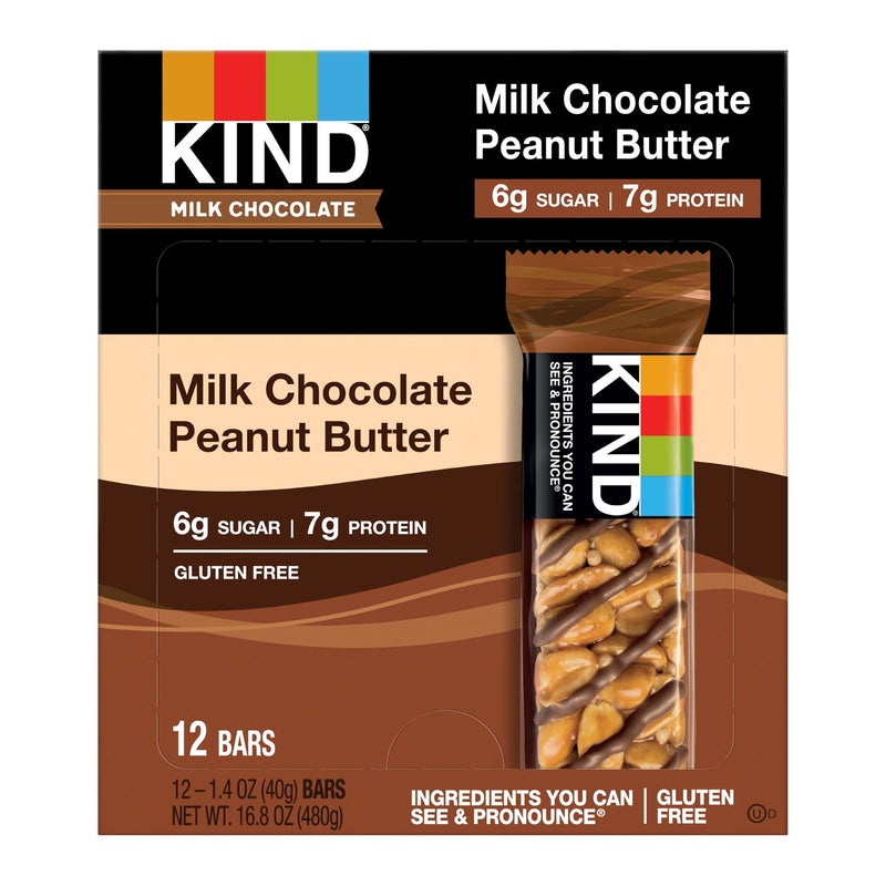 Kind Snacks Milk Chocolate Peanut Butter 1.4 Ounce Size - 72 Per Case.