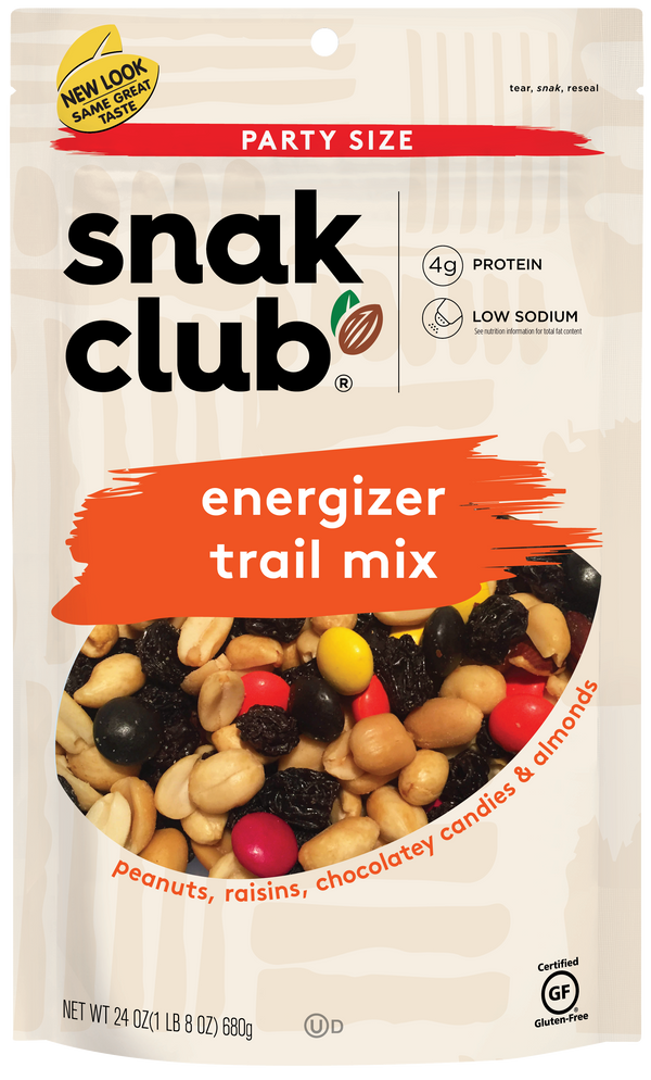 Snak Club Party Size Energizer Trail Mix 1.5 Pound Each - 6 Per Case.