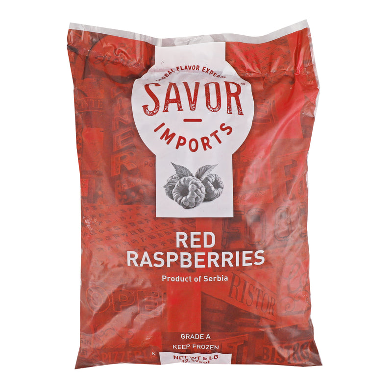 Savor Imports Raspberry Red Whole Individualquick Frozen 5 Pound Each - 2 Per Case.