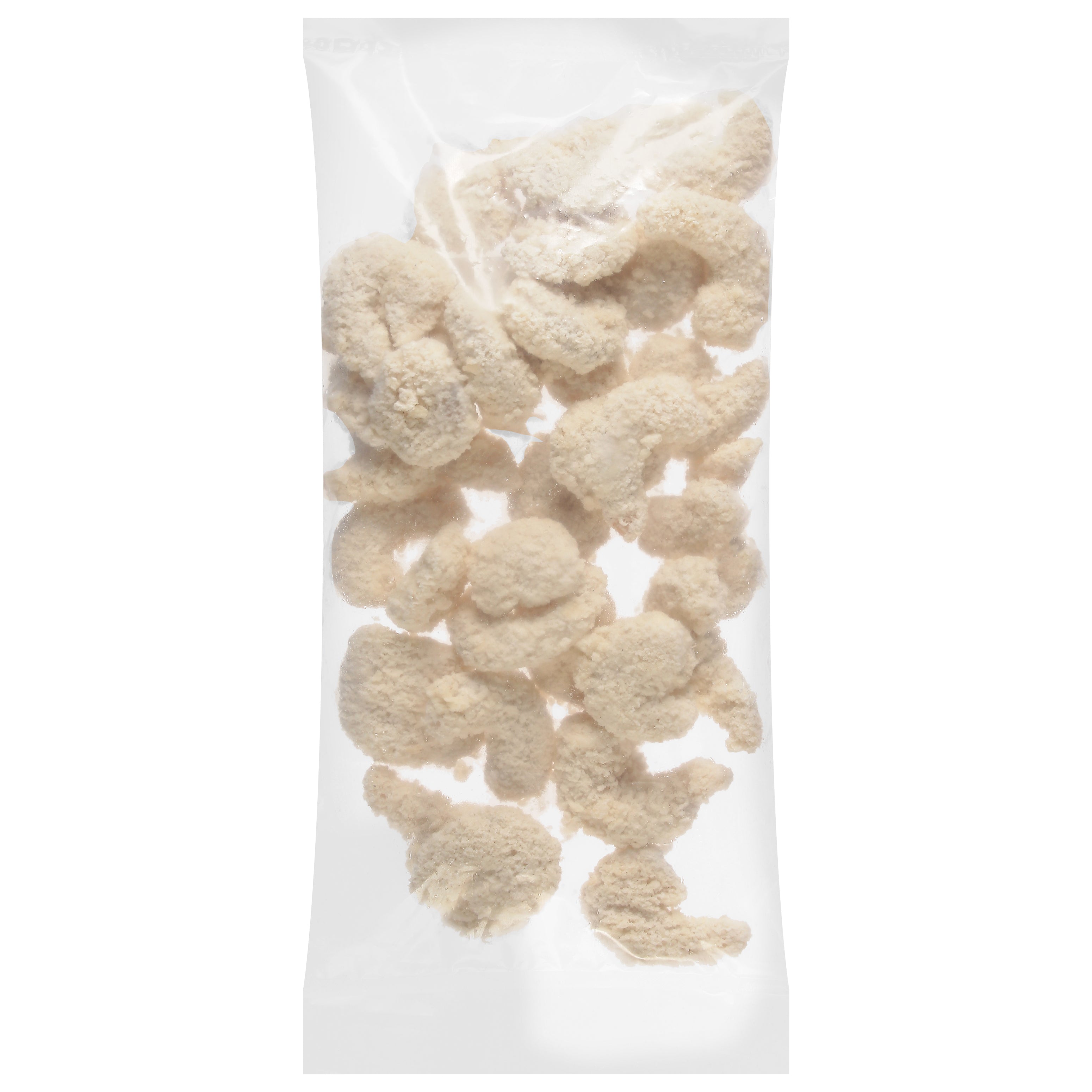 Pouches Raw Breaded Shrimp Rounds Tail Off 8 Ounce Size - 12 Per Case.
