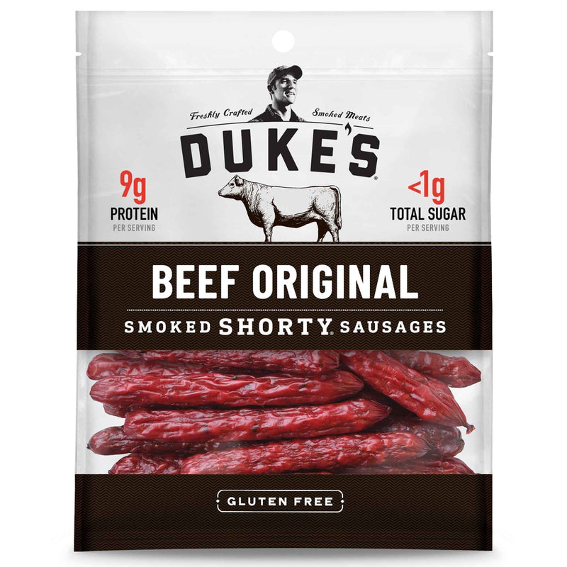 Duke's Beef Original Smoked Shorty Sausagesketo Friendly Snack 4 Ounce Size - 8 Per Case.