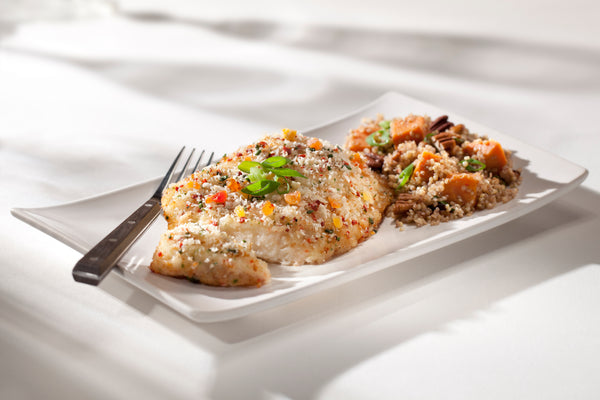 Fpi Uppercrust® Coconut Crusted Tilapia With Mango & Papaya Natural Cut Fillets 10 Pound Each - 2 Per Case.