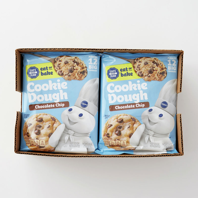 Pillsbury Ready To Bake Chocolate Chip Cookie Dough 16 Ounce Size - 12 Per Case.