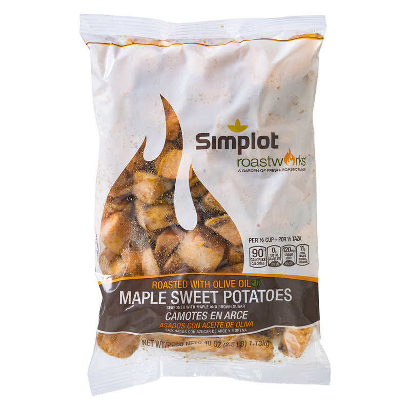 Simplot Roastworks Roasted Maple Sweet Potatoes 2.5 Pound Each - 6 Per Case.