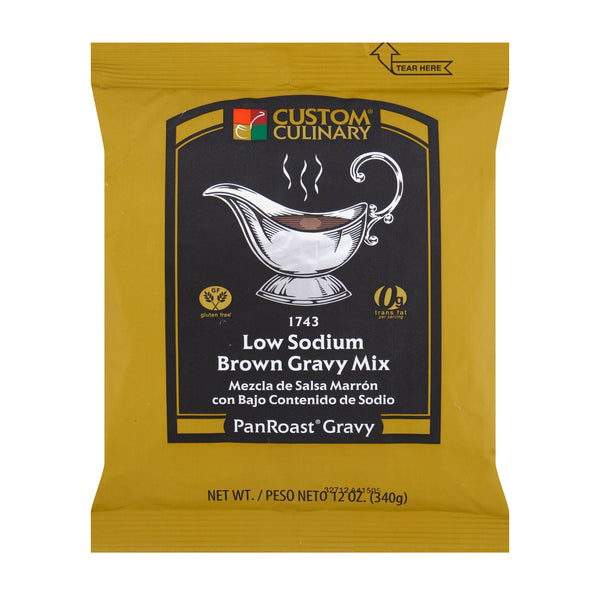 Mix Gravy Brown Low Sodium Gluten Free No Msg Added Shelf Stable 12 Ounce Size - 8 Per Case.