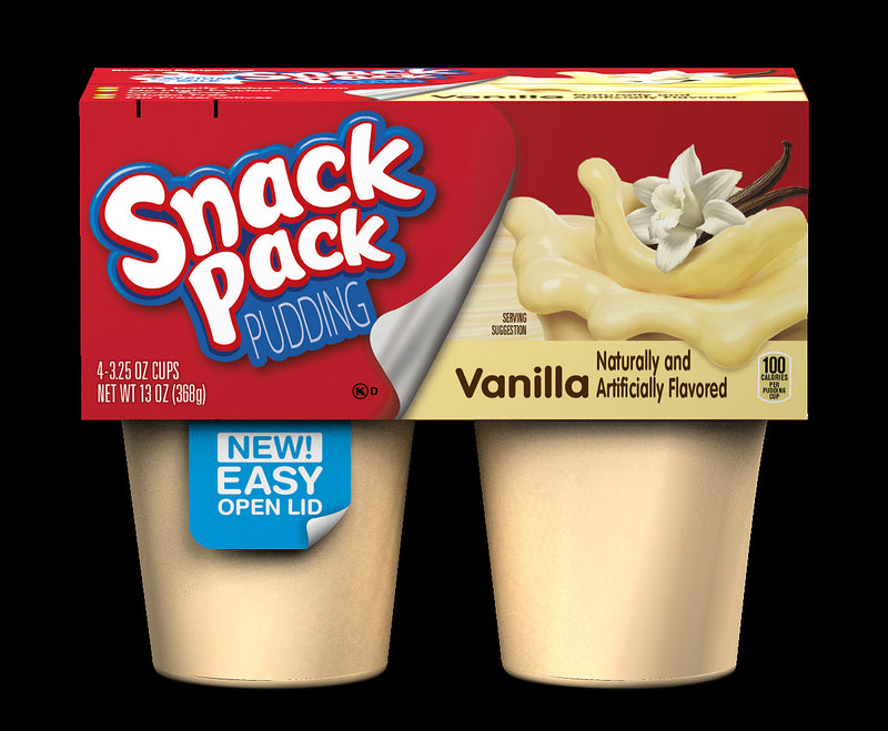 Snack Vanilla Pudding Cups Count Pack 13 Ounce Size - 12 Per Case.