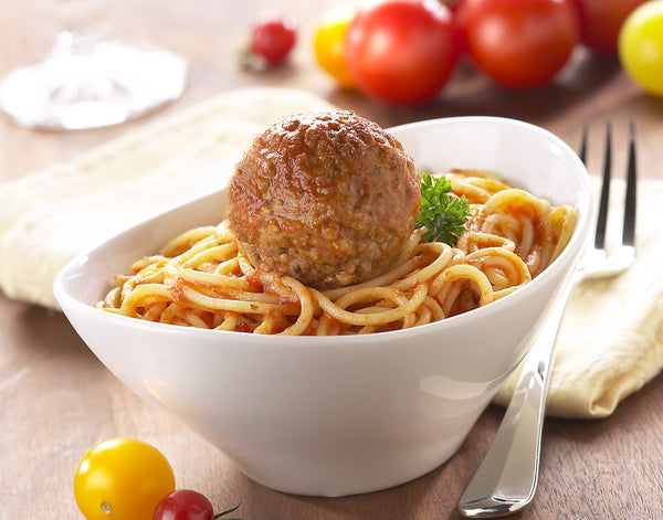 Cooked Bella Beef & Pork Meatball 5 Pound Each - 2 Per Case.