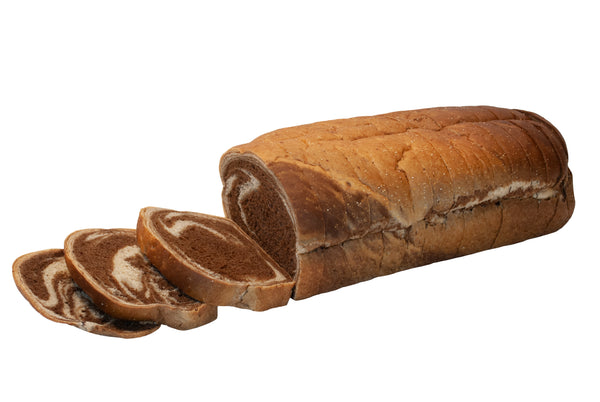 Alpha Baking Rye Bread Sliced Swirl 32 Ounce Size - 8 Per Case.