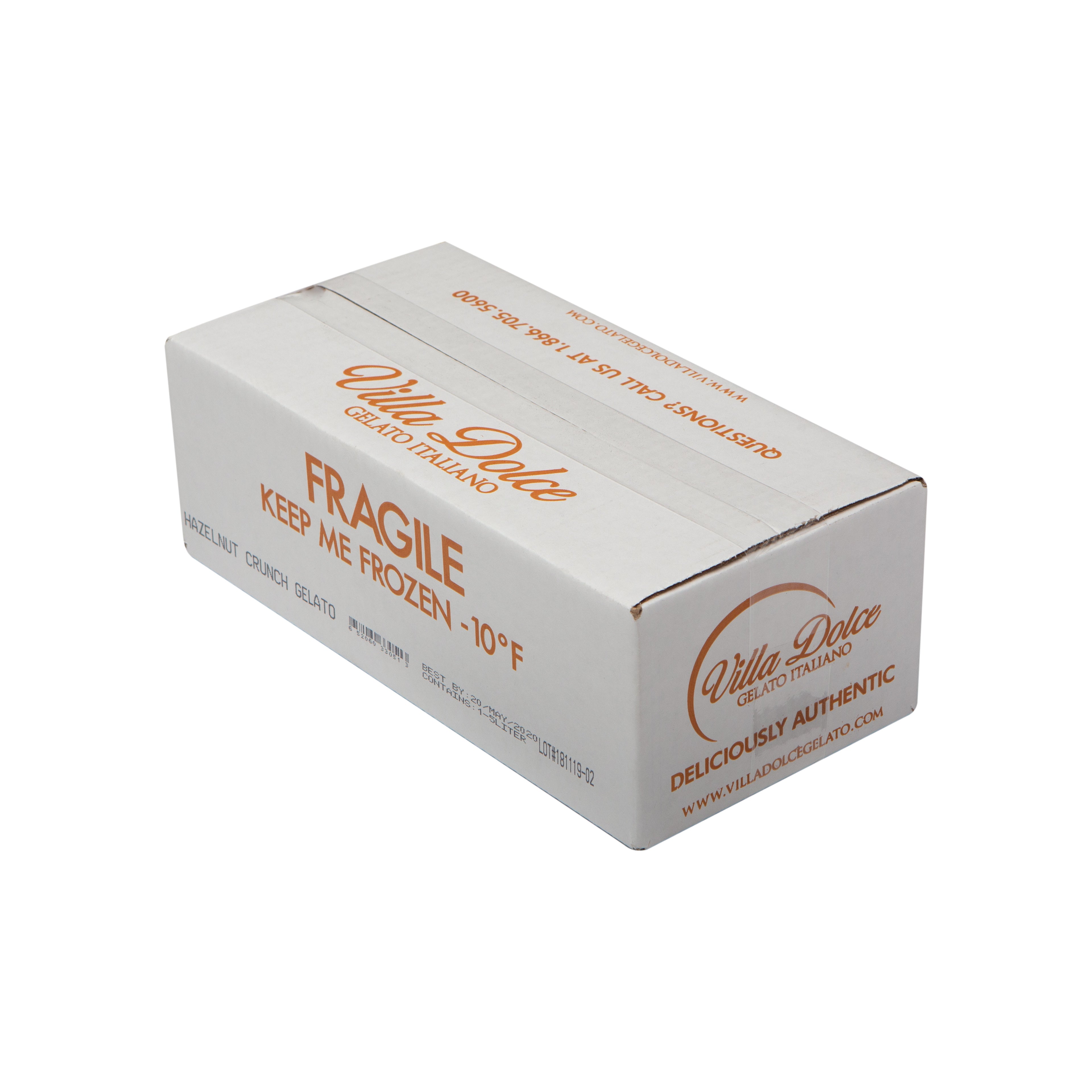 Villa Dolce Hazelnut Chocolate Crunch Gelato 5 Liter - 1 Per Case.
