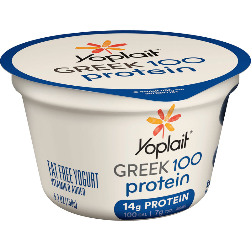 Yoplait® Greek Protein Yogurt Single Serve Cup Blueberry 5.3 Ounce Size - 12 Per Case.