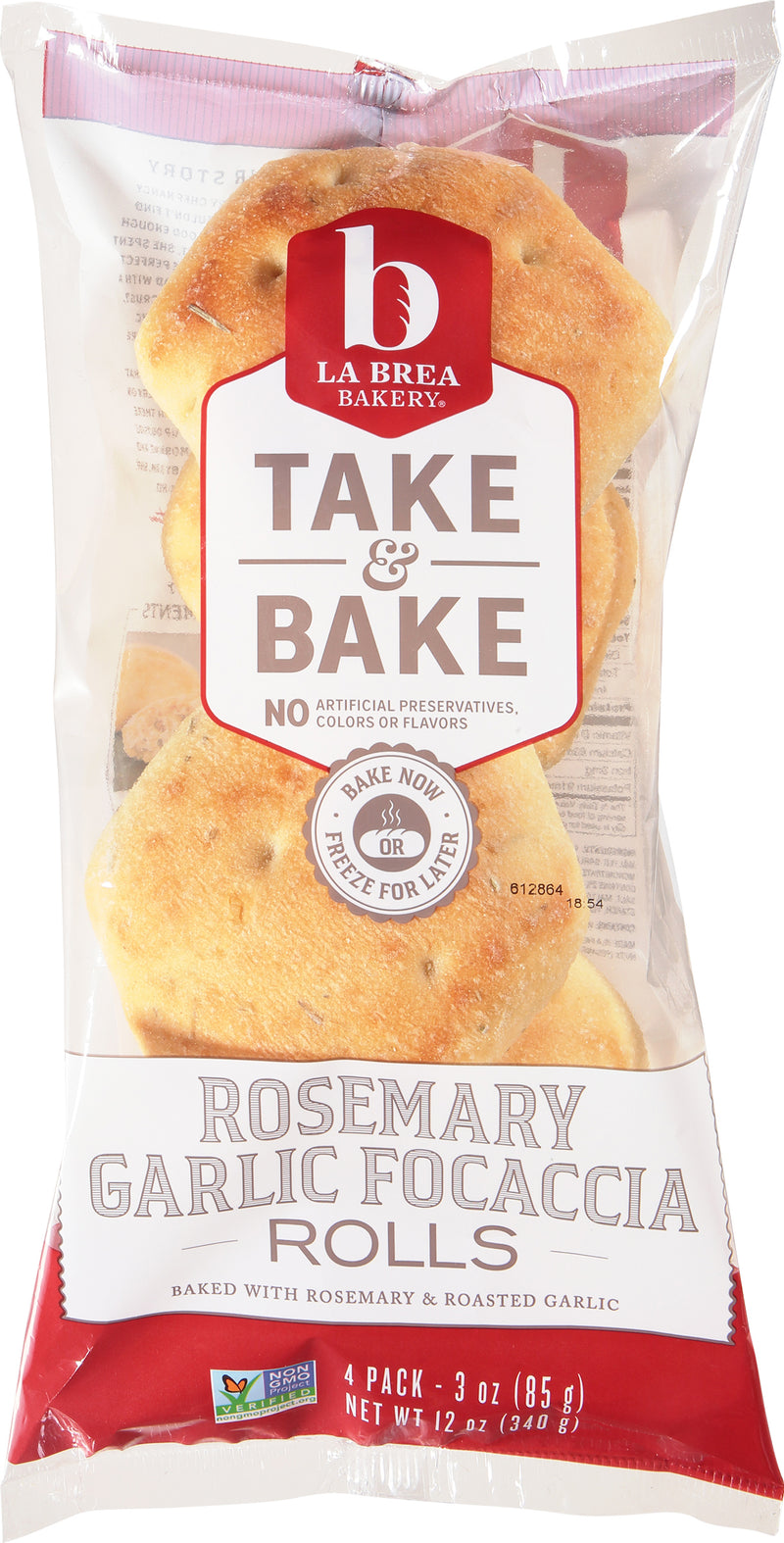 Rosemary Garlic Focaccia Rolls (Take & Bake) 12 Ounce Size - 12 Per Case.