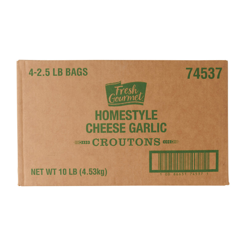 Fresh Gourmet Crouton Homestyle Cheese & Garlic Trans Fat Free 2.5 Pound Each - 4 Per Case.