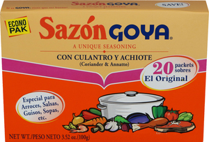 Goya Sazon Coriander & Annatto Seasoning Econo Pak 3.52 Ounce Size - 18 Per Case.