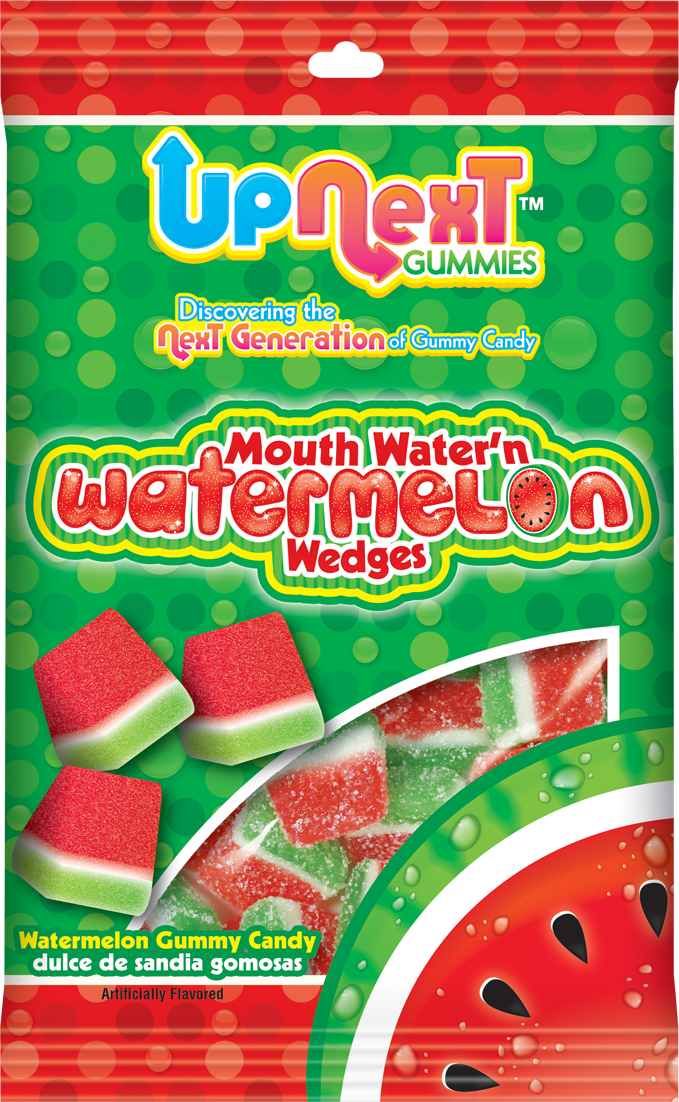 Upnext Mouth Water'n Watermelon Wedges Peg Bag 4 Ounce Size - 12 Per Case.