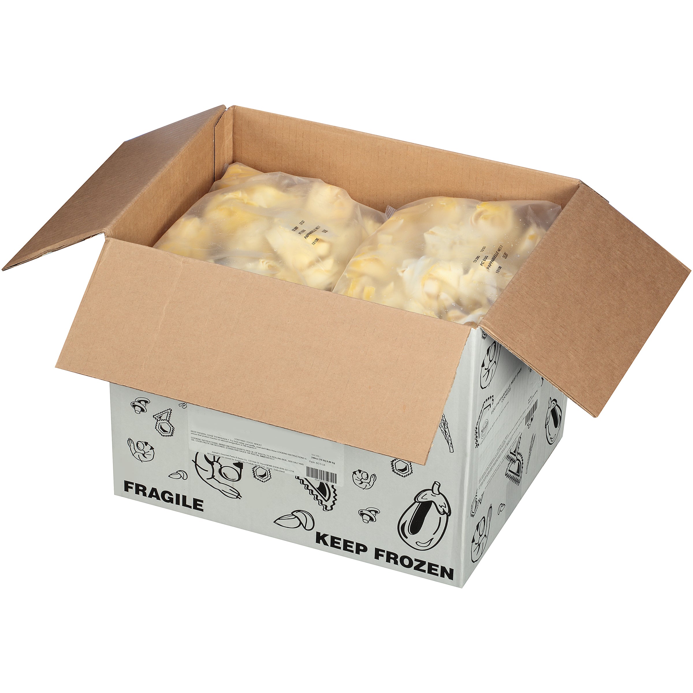 Joseph's Gourmet Pasta Egg Pappardelle Nests 2.5 Pound Each - 6 Per Case.