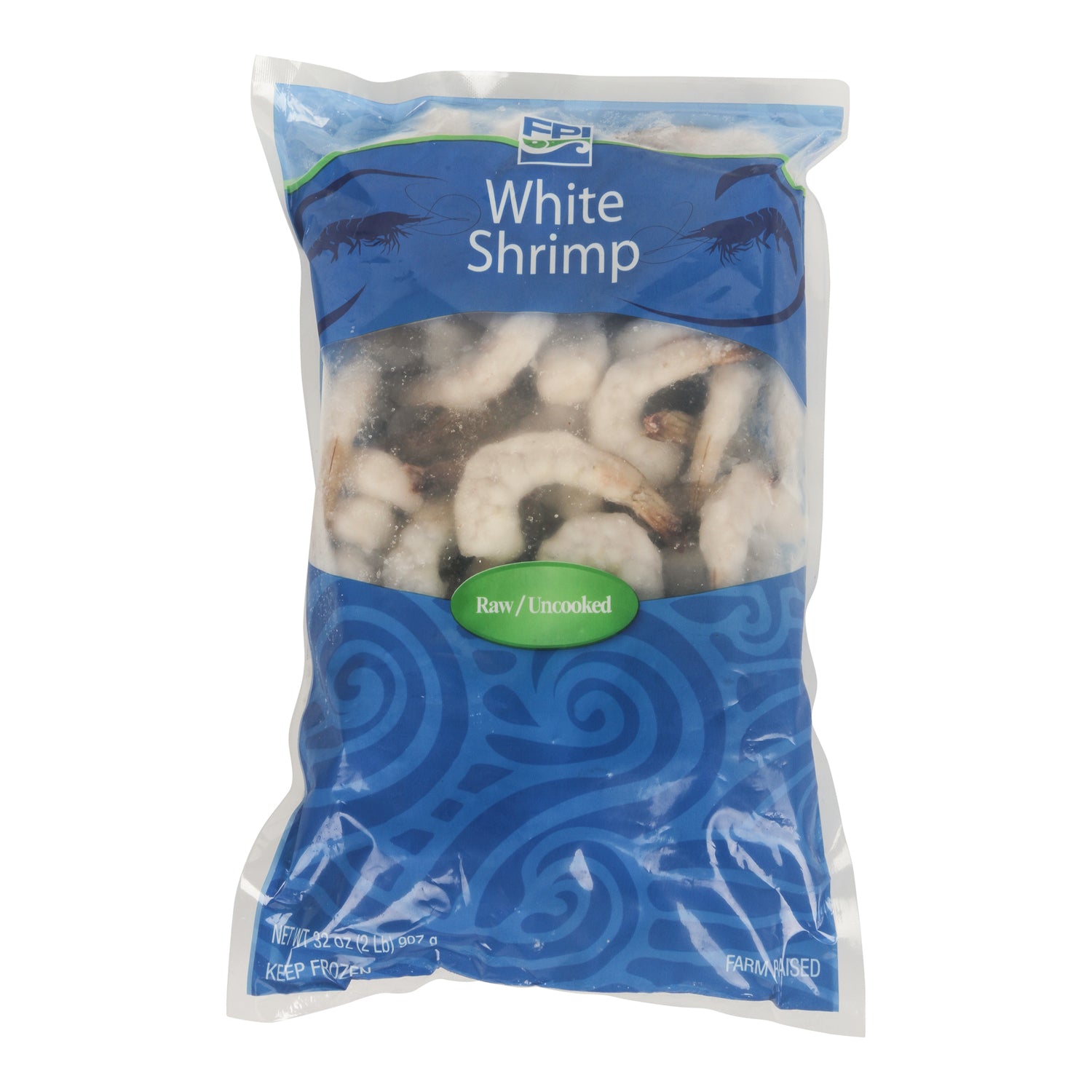 Raw IQF White Shrimp P&d Tail On 2 Pound Each - 5 Per Case.