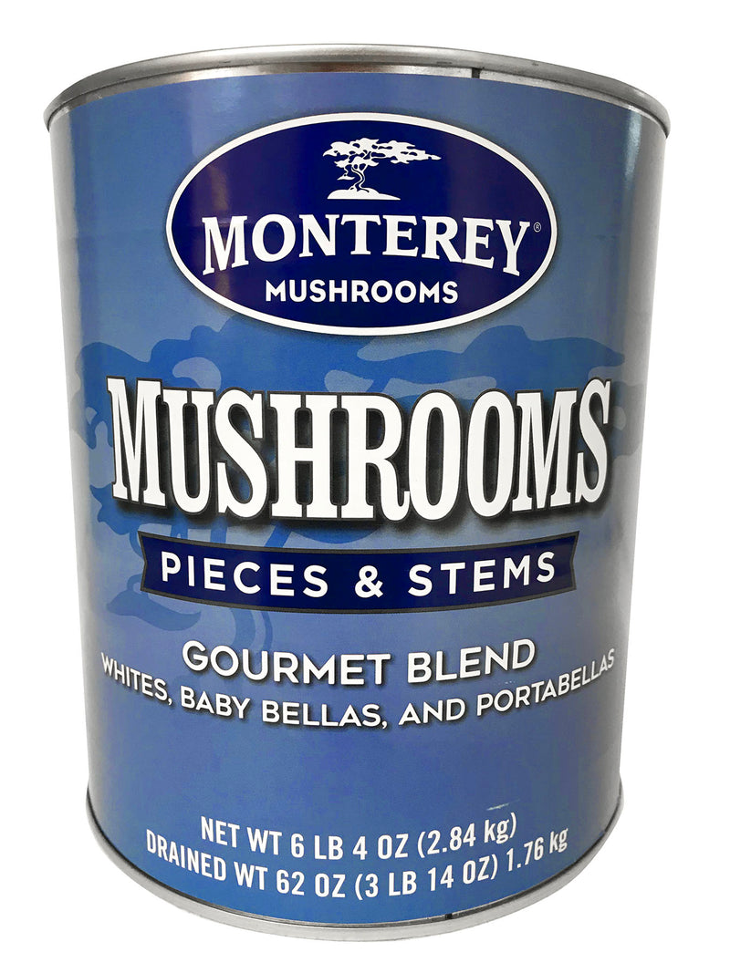 Gourmet Blend Mushroom Pieces & Stems 100 Ounce Size - 6 Per Case.