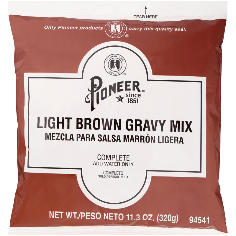 Pioneer Light Brown Gravy Mix 11.3 Ounce Size - 6 Per Case.