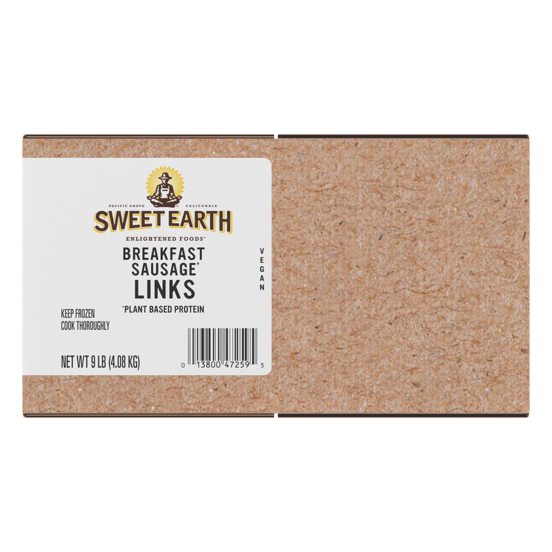 Sweet Earth Breakfast Sausage Links Plant Based Protein Pouch 9 Pound Each - 1 Per Case.