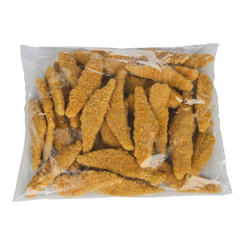 Cornmeal Coated Striped Pangasius Fillets 10 Pound Each - 1 Per Case.