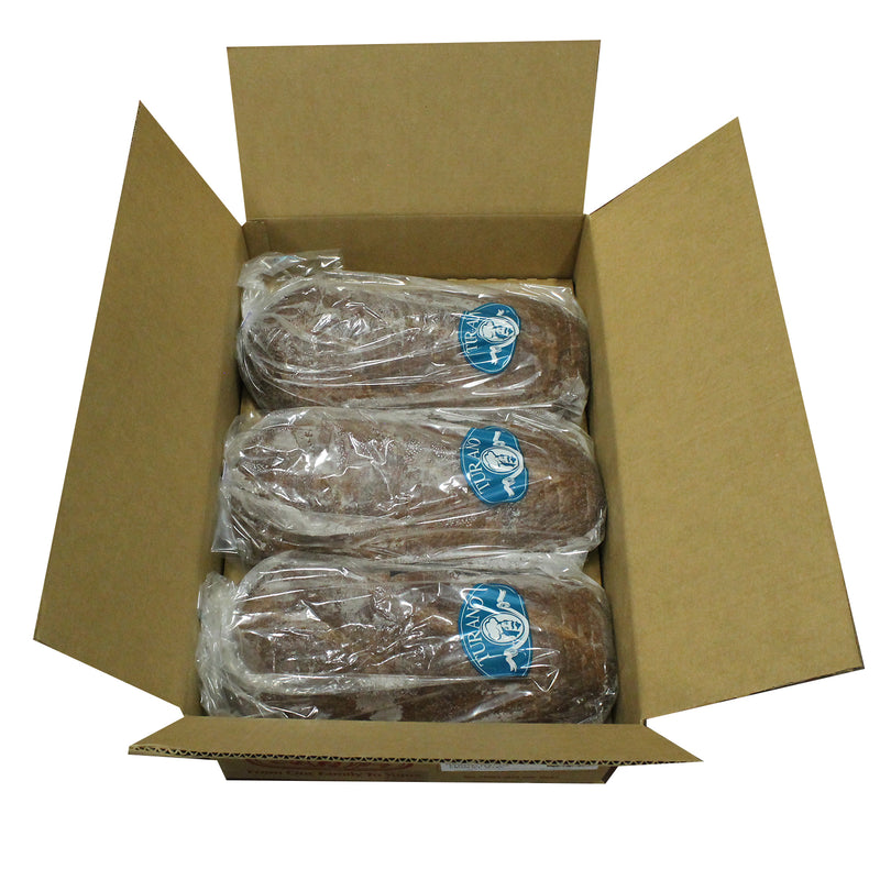 Turano Marble Rye Sour 5/8 Inch Sliced Bread 48 Ounce Size - 6 Per Case.