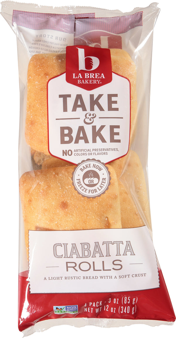 Bread Take And Bake Ciabatta Roll Retail 12 Ounce Size - 14 Per Case.