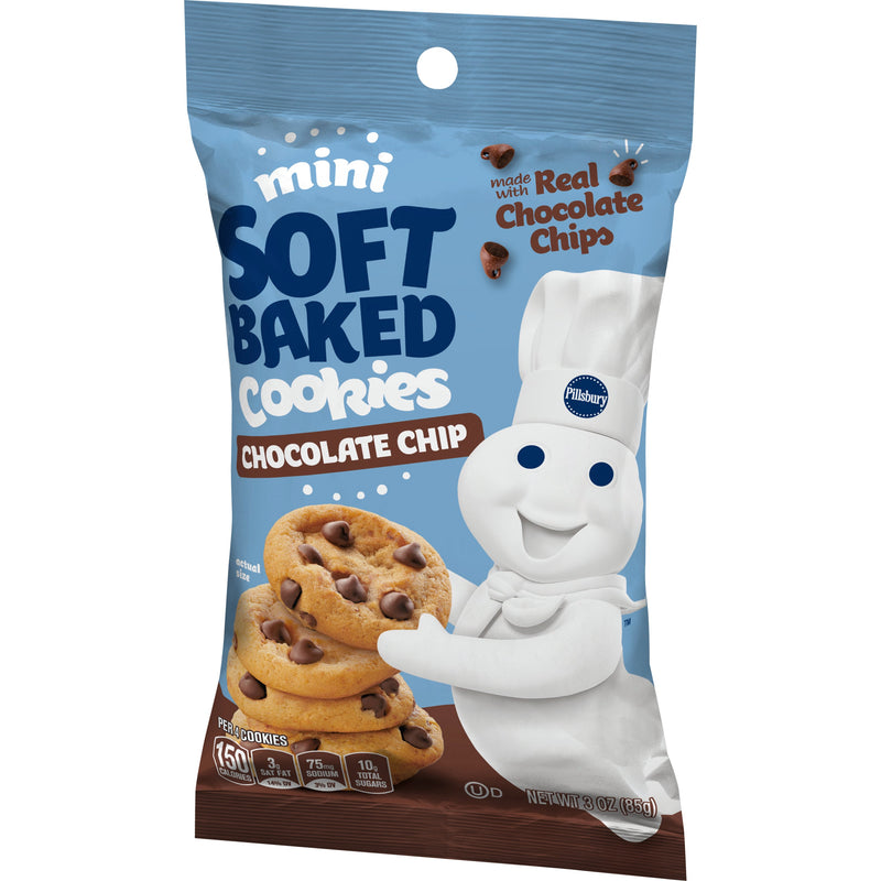 Pillsbury™ Soft Baked Mini Cookie Snacks Chocolate Chip 18 Ounce Size - 9 Per Case.