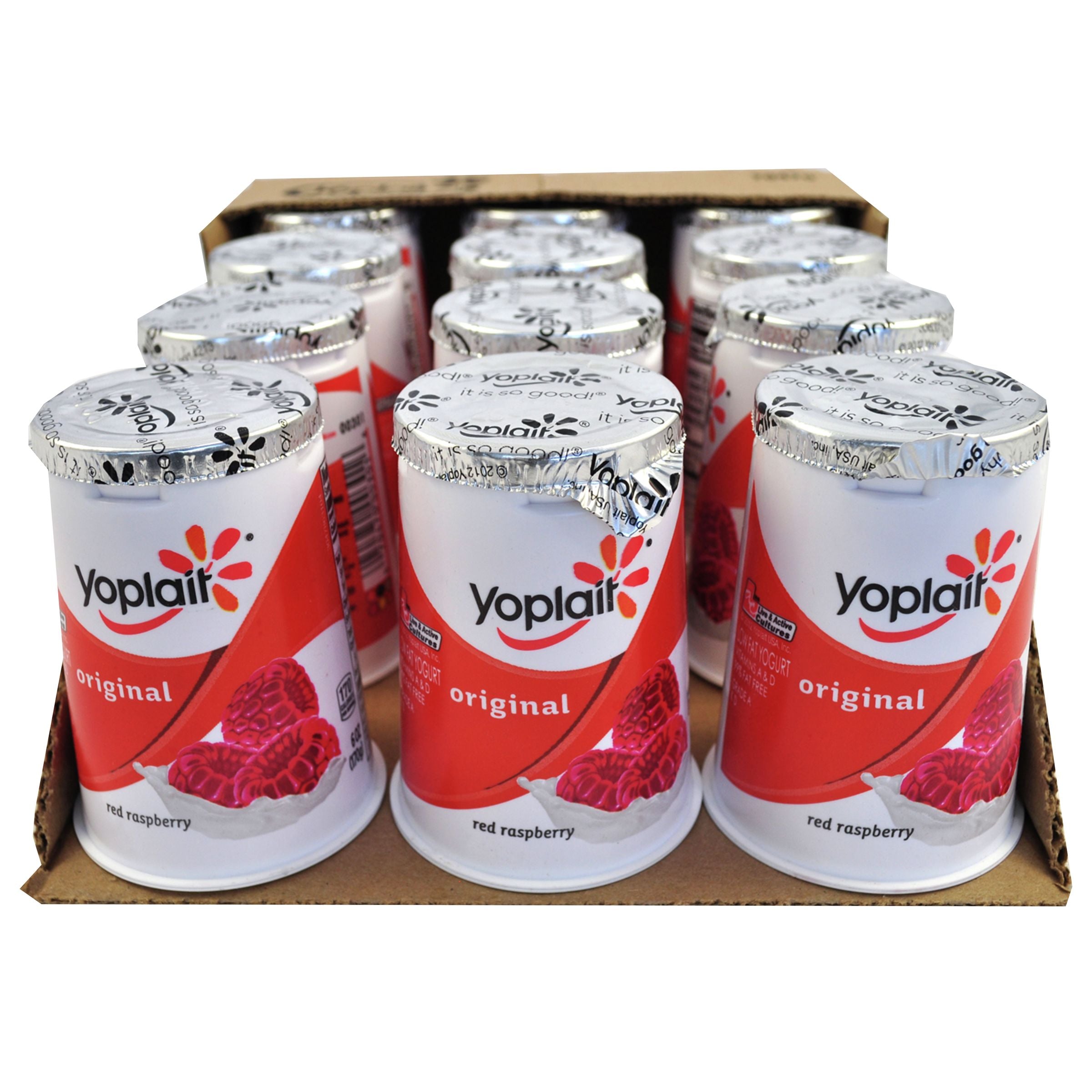 Yoplait® Original Yogurt Single Serve Cup Red Raspberry 6 Ounce Size - 12 Per Case.