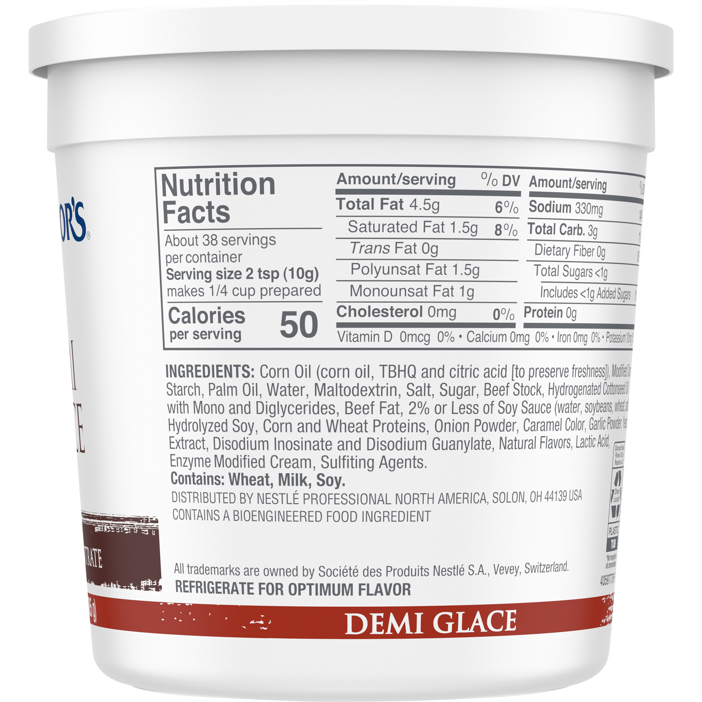 Minor's Demi Glace Sauce Concentrate 5.1 Pound Each - 1 Per Case.