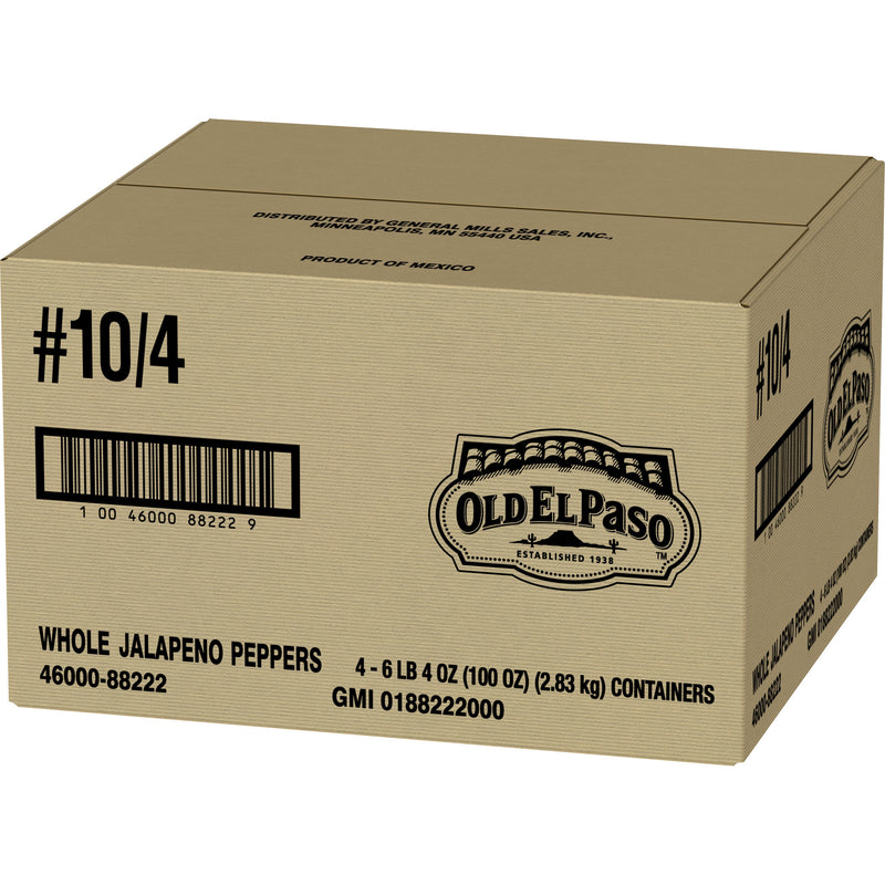 Old El Paso™ Taco Toppings Bulk Whole Jalapeno Peppers 100 Ounce Size - 4 Per Case.