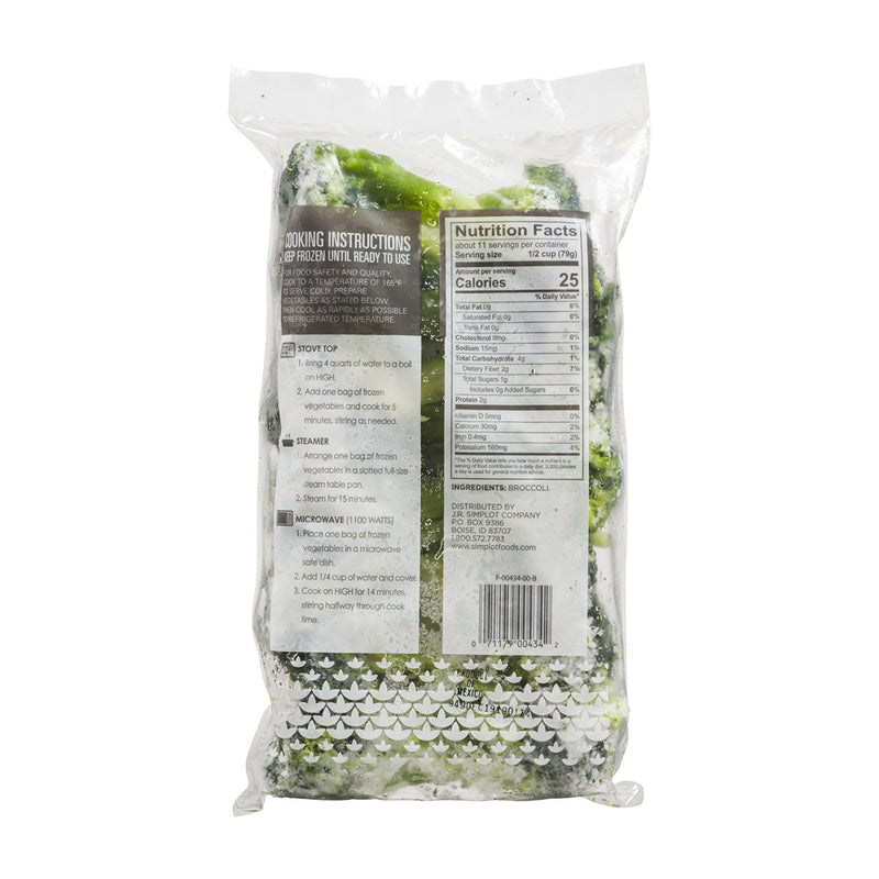 Simplot Simple Goodness Classic Vegetables Broccoli Spears Wet Pack 2 Pound Each - 12 Per Case.