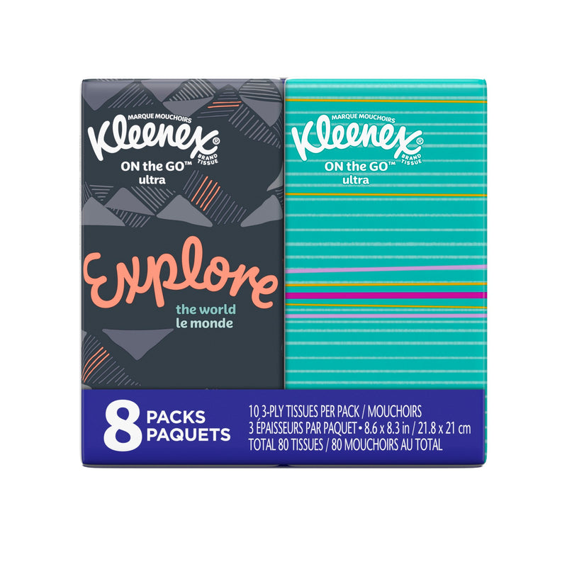 Kleenex Go Pocket Facial Tissue Fsc Mix Sgsna Coc 80 Count Packs - 12 Per Case.