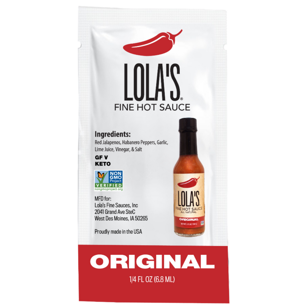 Lola's Hot Sauce Packets .25oz - 200/Case