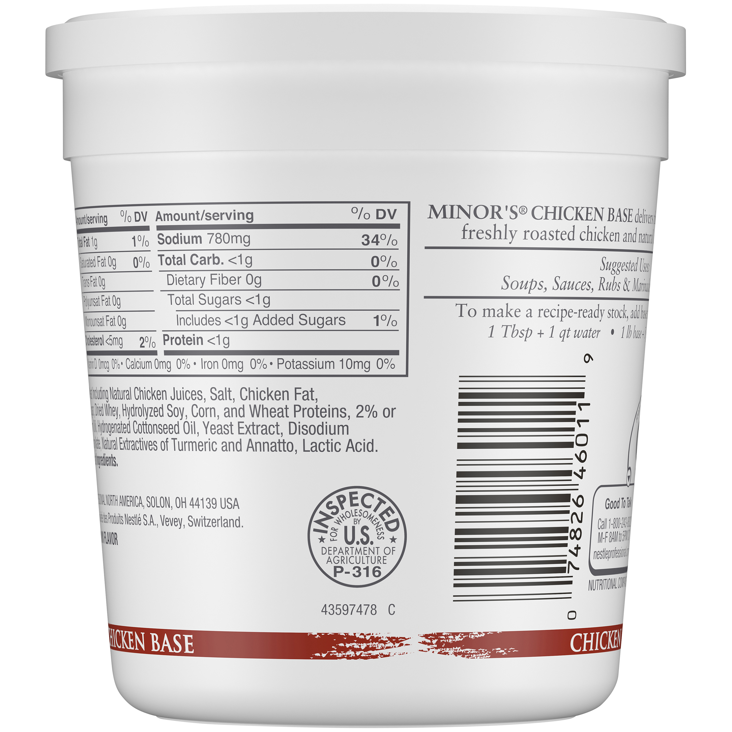 Minor's Chicken Base, 1 Pounds, 12 per case