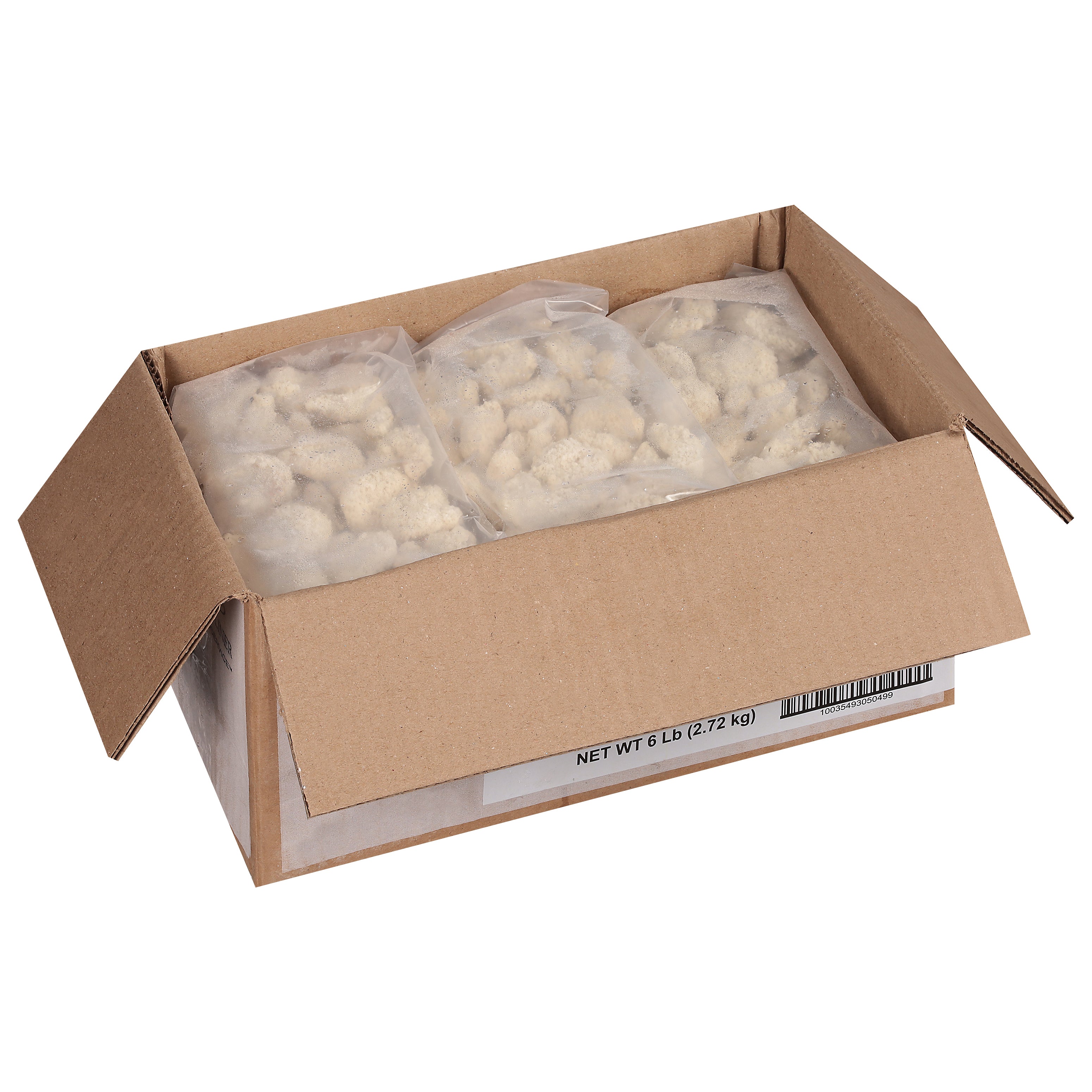 Pouches Raw Breaded Shrimp Rounds Tail Off 8 Ounce Size - 12 Per Case.