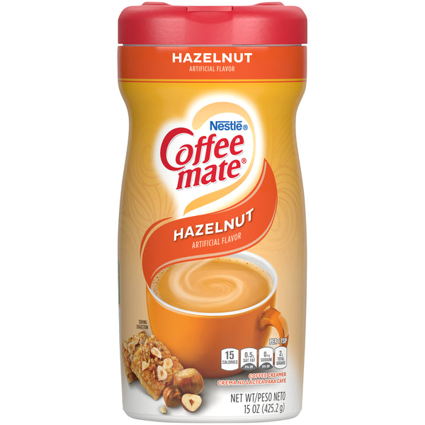 Coffee Mate Hazelnut XCanister 14.991 Ounce Size - 12 Per Case.