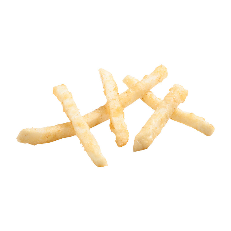 Simplot Bent Arm Ale 6" Beer Battered Straight Cut Fries Skin On 5 Pound Each - 6 Per Case.