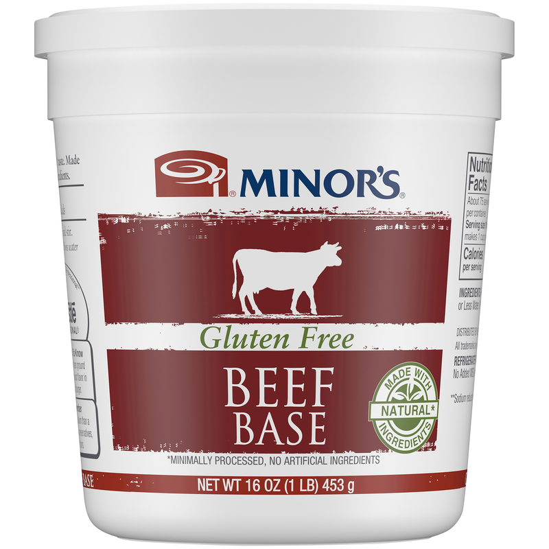 Minor's Gluten Free Beef Base Made With Natural Ingredients 1 Pound Each - 6 Per Case.