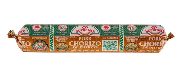 Supremo Pork Chorizo 7 Ounce Size - 15 Per Case.