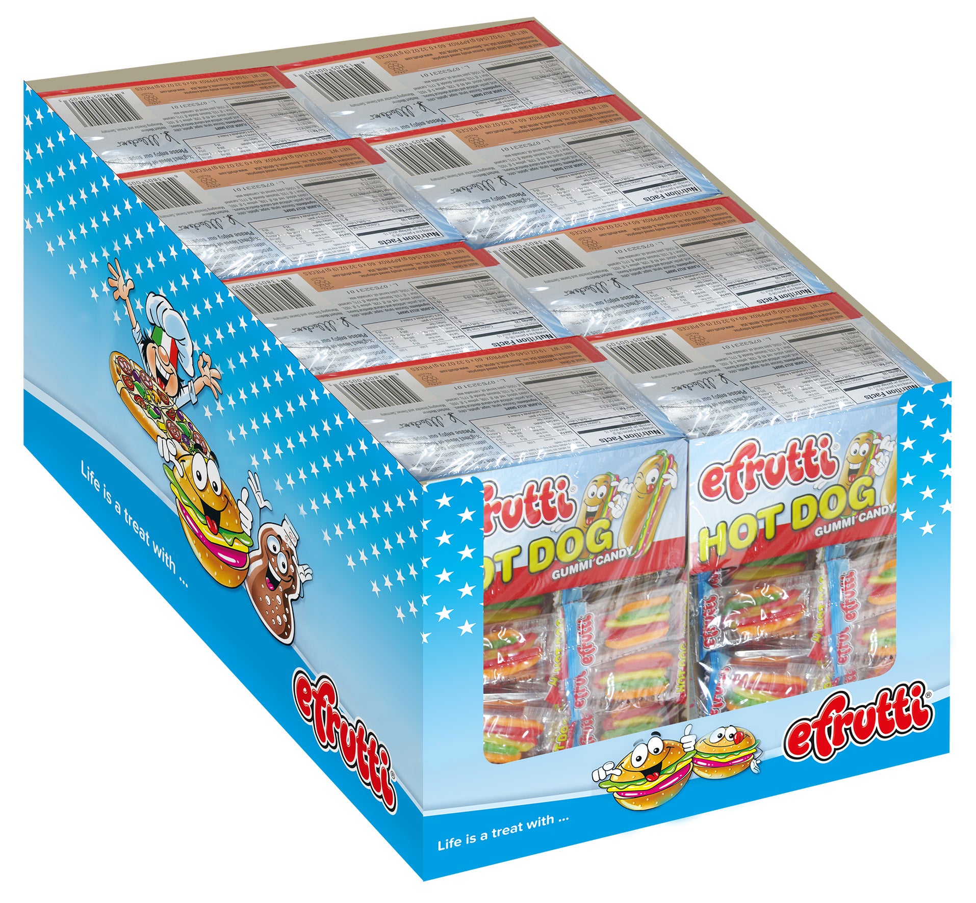 Efrutti Gummi Hot Dog 0.32 Ounce Size - 480 Per Case.