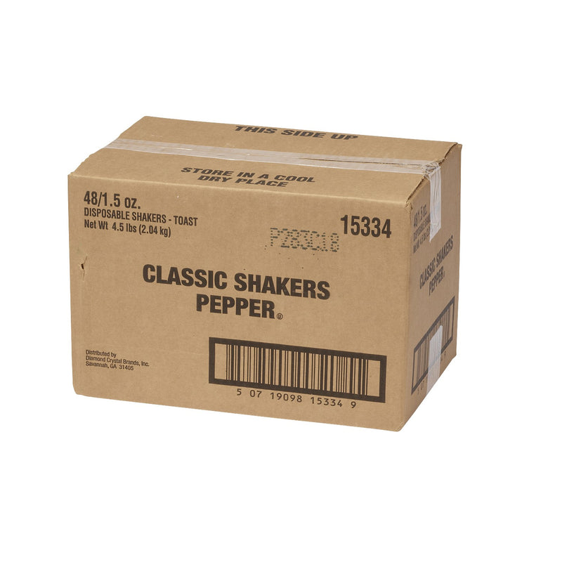 Diamond Crystal Pepper Shaker Toast 1.5 Ounce Size - 48 Per Case.