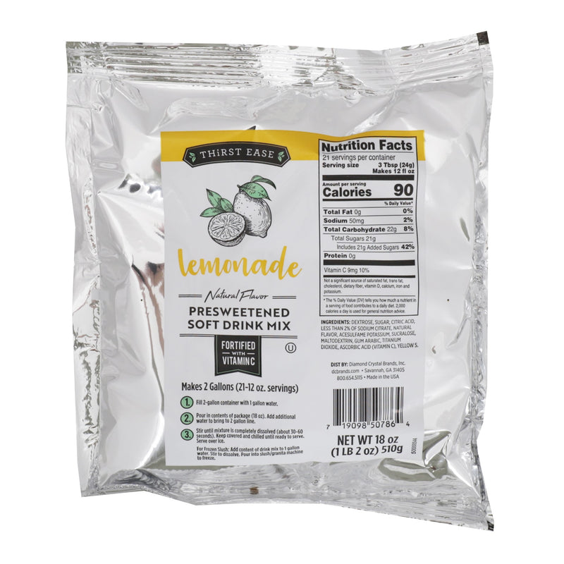 Thirst Ease Drink Mix Lemonade 18 Ounce Size - 12 Per Case.