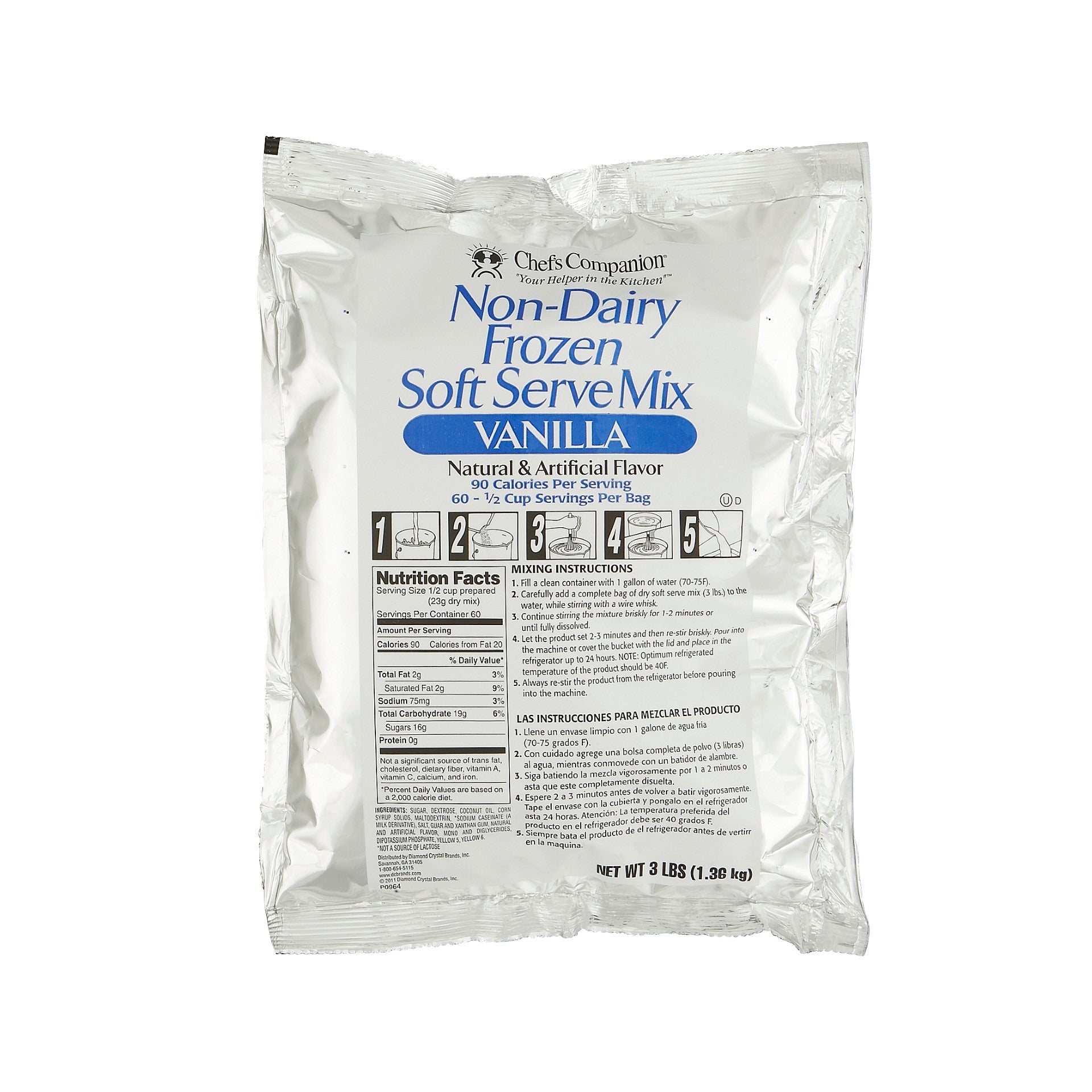 Chefs Companion Vanilla Non Dairy Soft Serve 6 Pound Each - 6 Per Case.