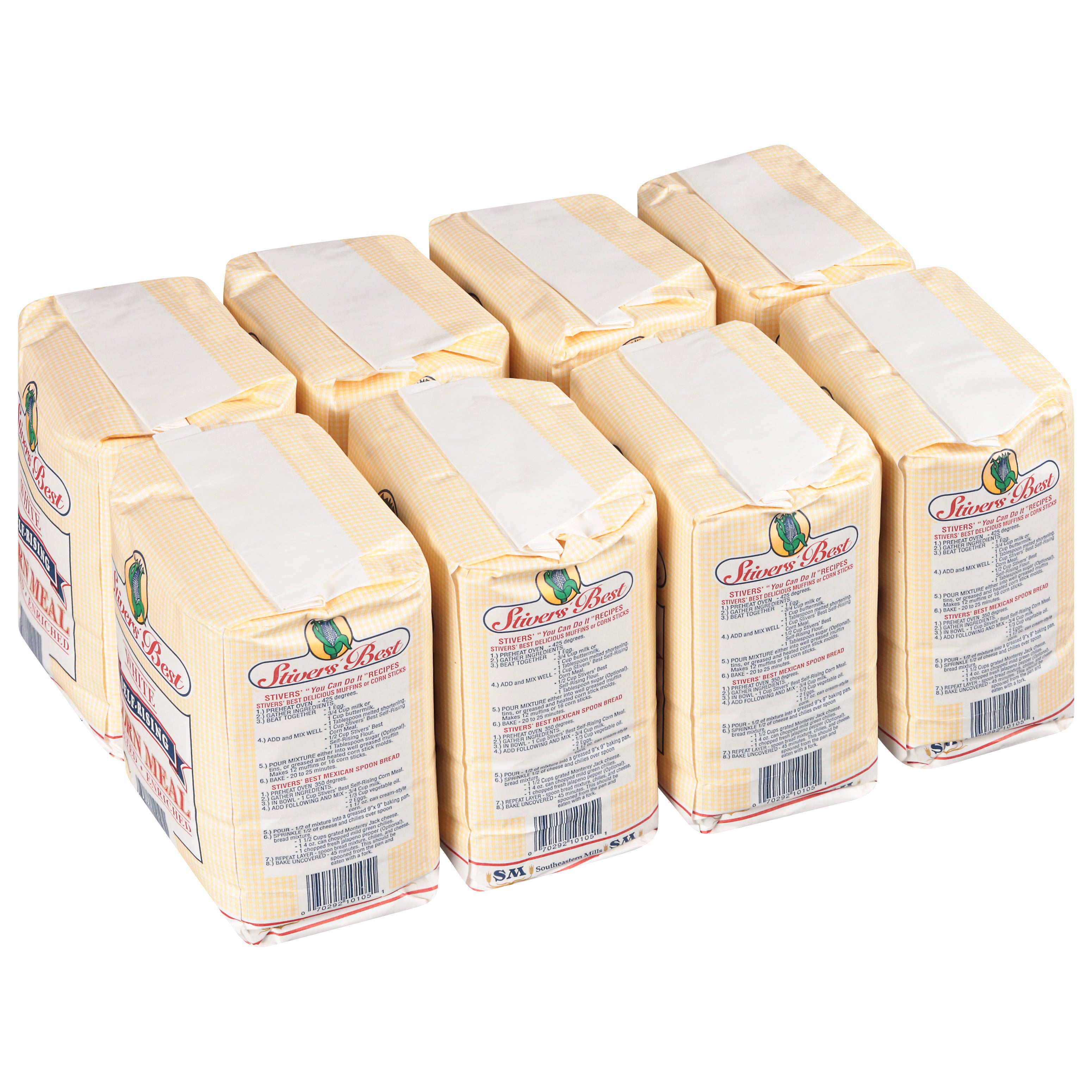 Stiver's Best Cornmeal White Self Rising 5 Pound Each - 8 Per Case.