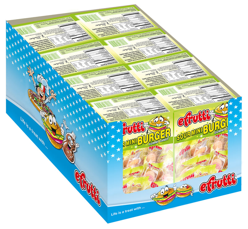 Efrutti Sour Mini Burger 0.32 Ounce Size - 480 Per Case.